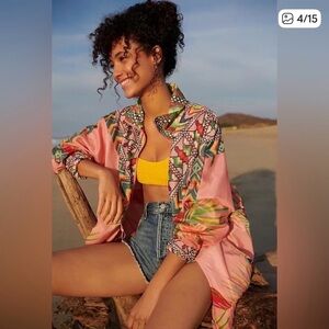 Farm Rio Parrot Patterned Jacket